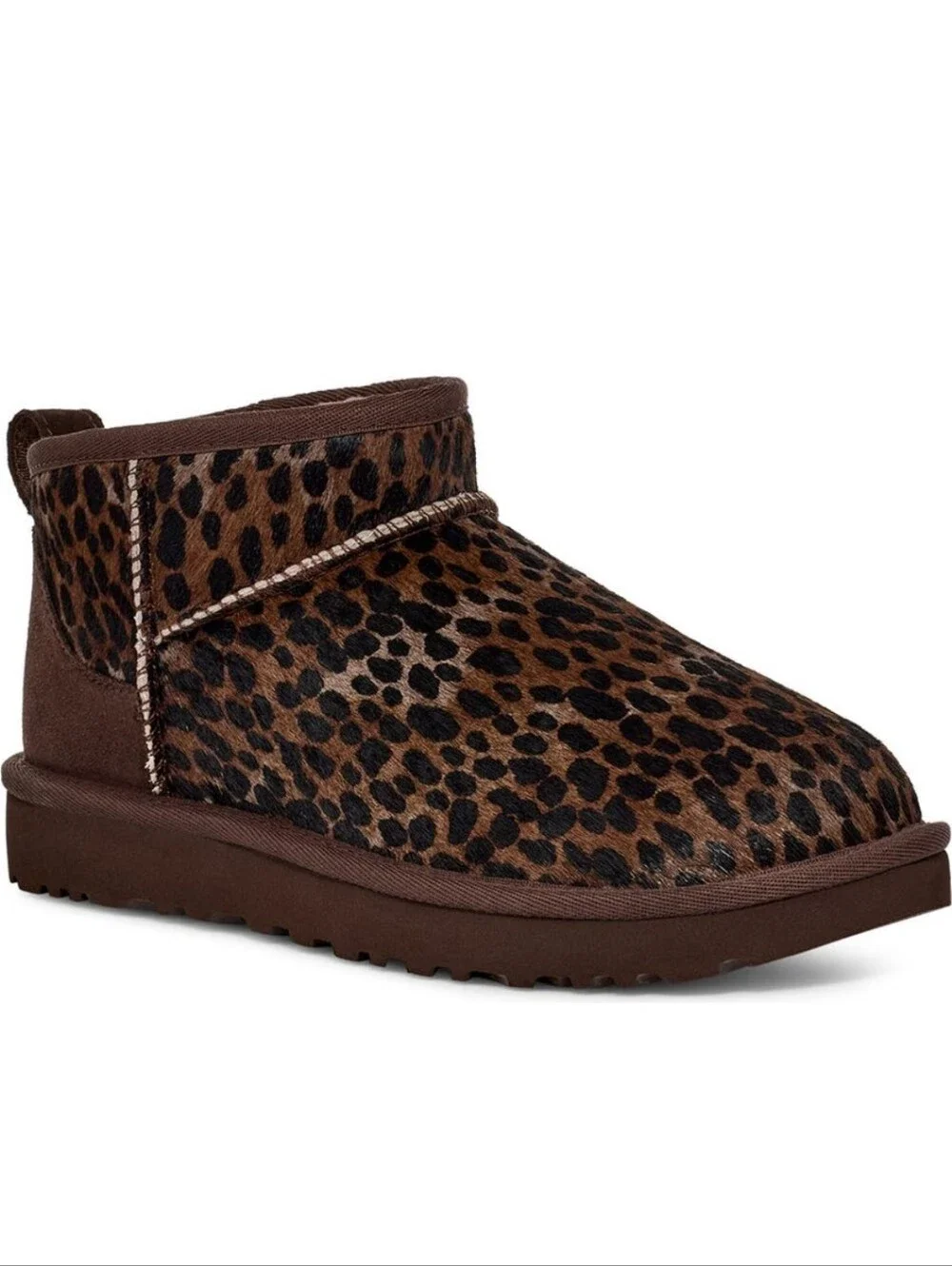Ugg Classic Ultra Mini Caspian Boot Leopard Print Calf Hair Designer #805